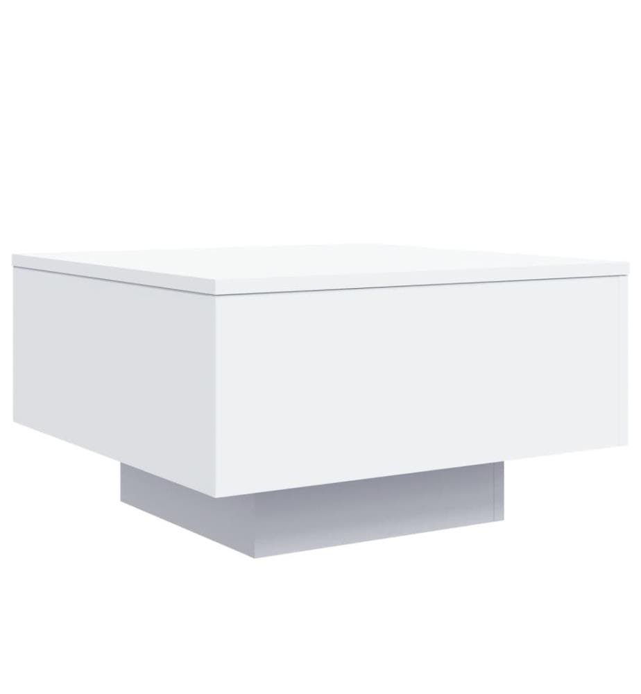 Couchtisch mit LED-Leuchten Weiss 55x55x31 cm
