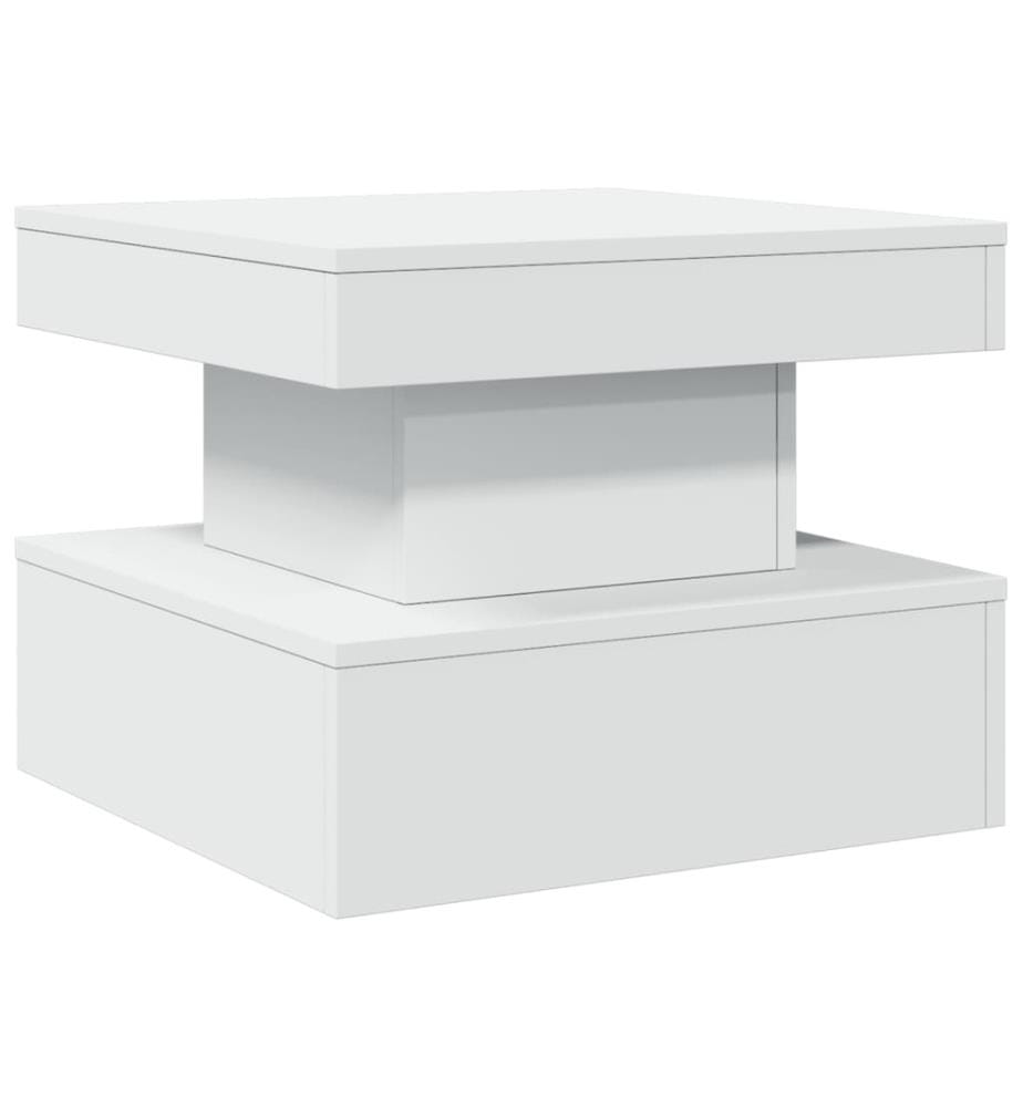 Couchtisch mit LED-Leuchten Weiss 50x50x40 cm