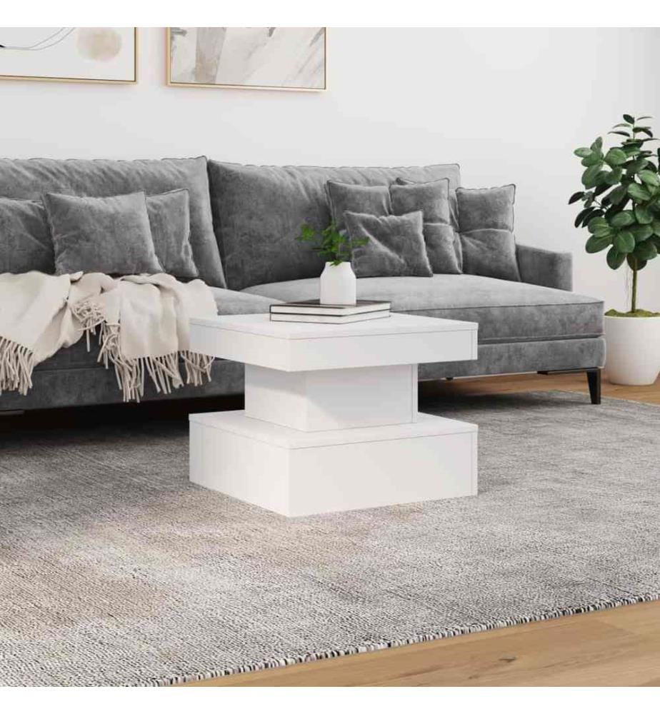 Couchtisch mit LED-Leuchten Weiss 50x50x40 cm