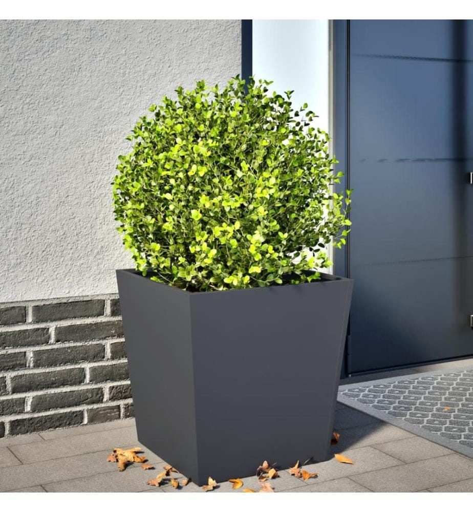 Jardinière anthracite 50x50x50 cm acier