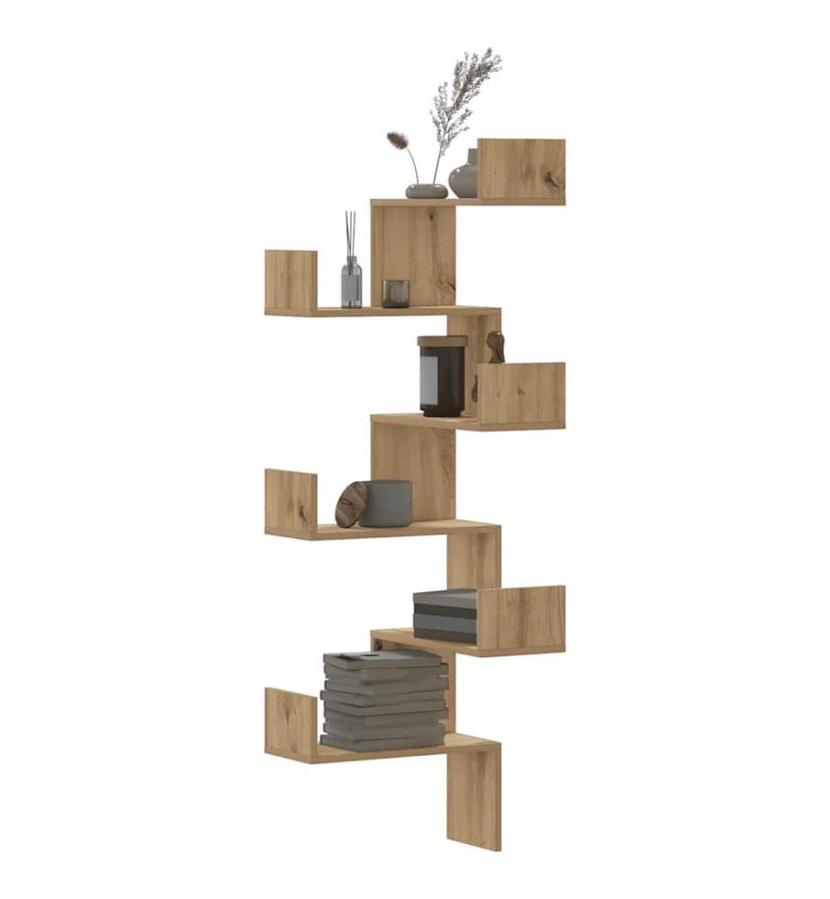 Wand-Eckregal Artisan-Eiche 45x45x147 cm Holzwerkstoff