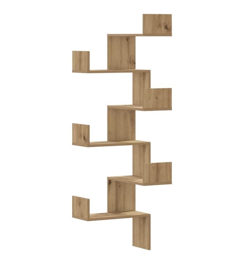 Wand-Eckregal Artisan-Eiche 45x45x147 cm Holzwerkstoff