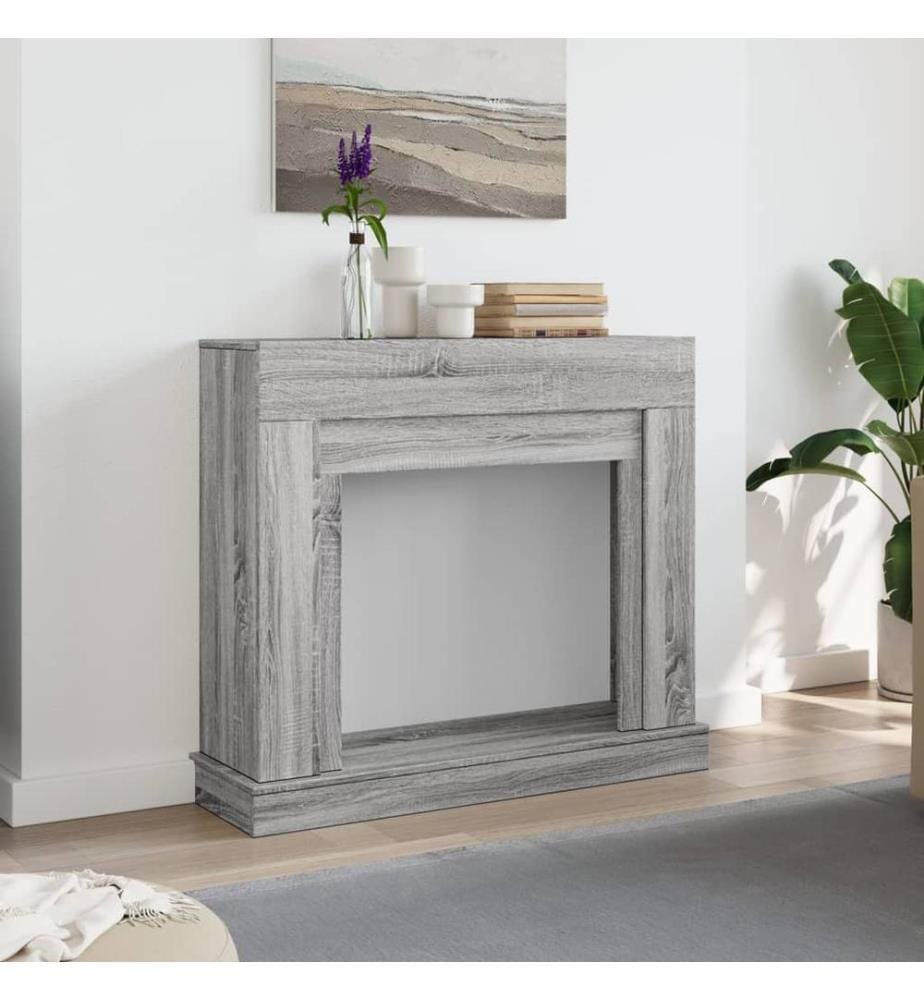Kaminumrandung Grau Sonoma 100x30x87,5 cm Holzwerkstoff