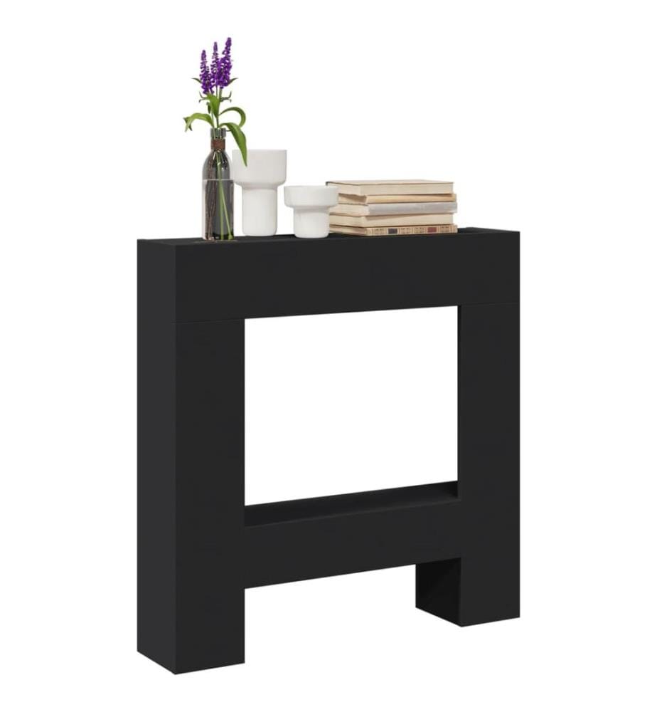 Kaminumrandung Schwarz 81x18x82 cm Holzwerkstoff