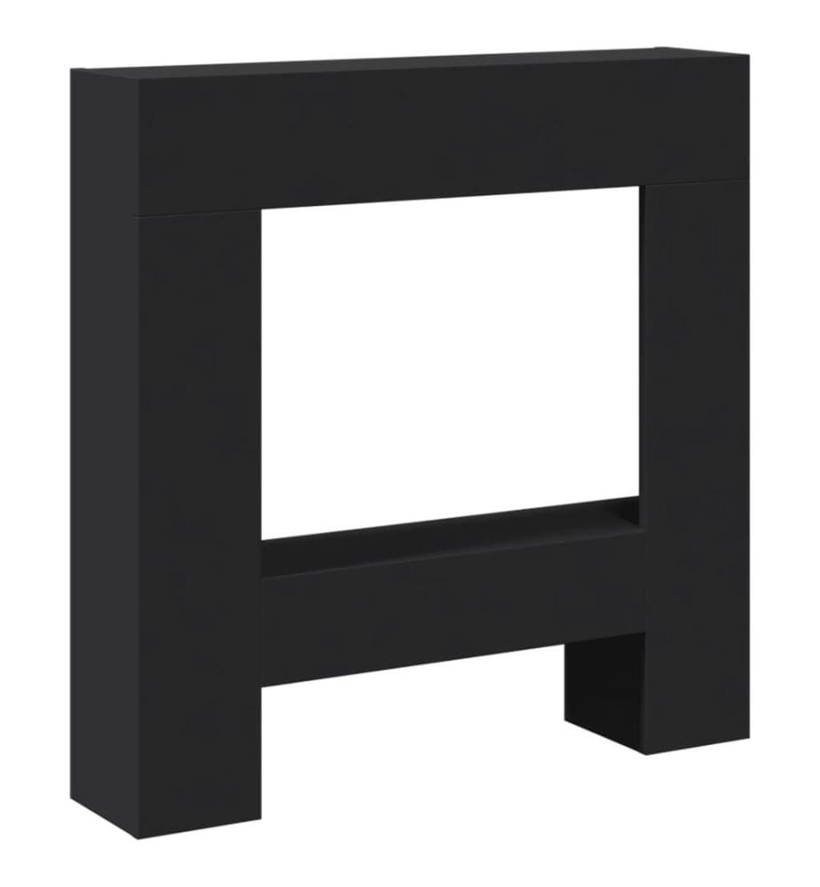 Kaminumrandung Schwarz 81x18x82 cm Holzwerkstoff