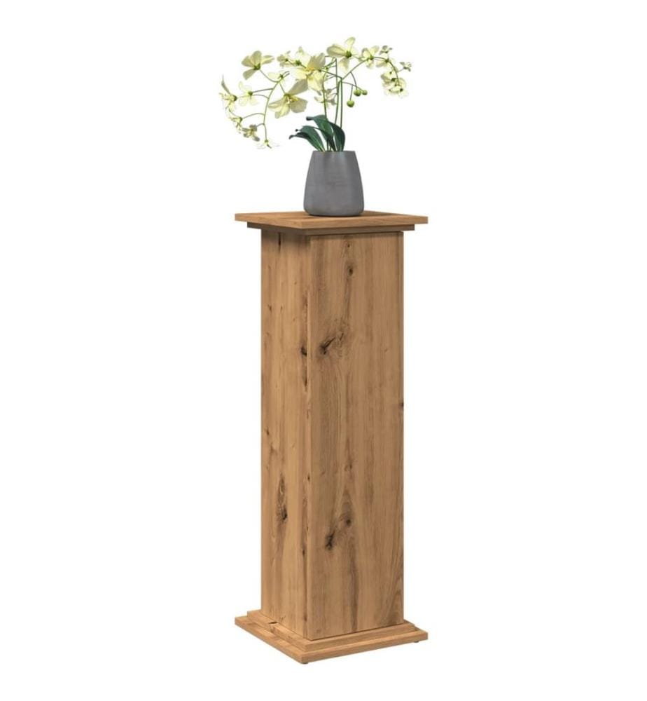 Piédestal avec rangement chêne artisanal bois d'ingénierie