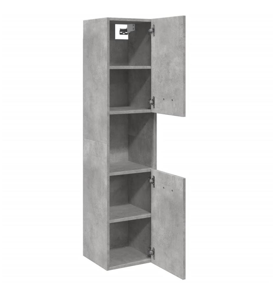 Bad-Hängeschrank Betongrau 30x30x130 cm Holzwerkstoff