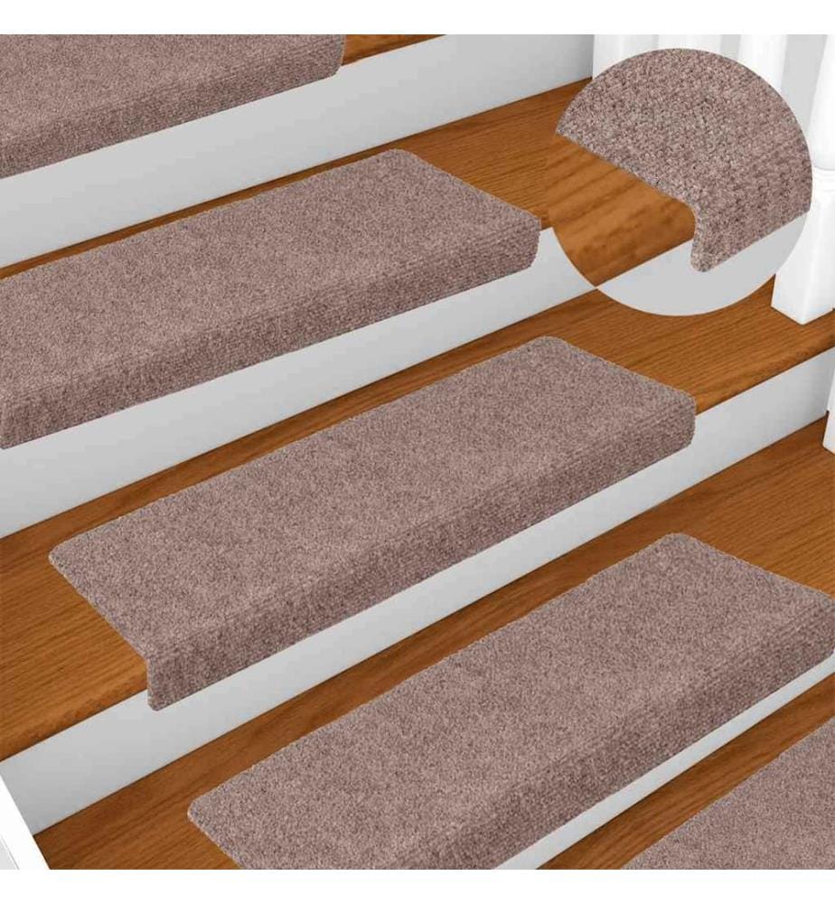Stufenmatten Selbstklebend 15 Stk. 65x21x4 cm Creme Rechteckiger Rand