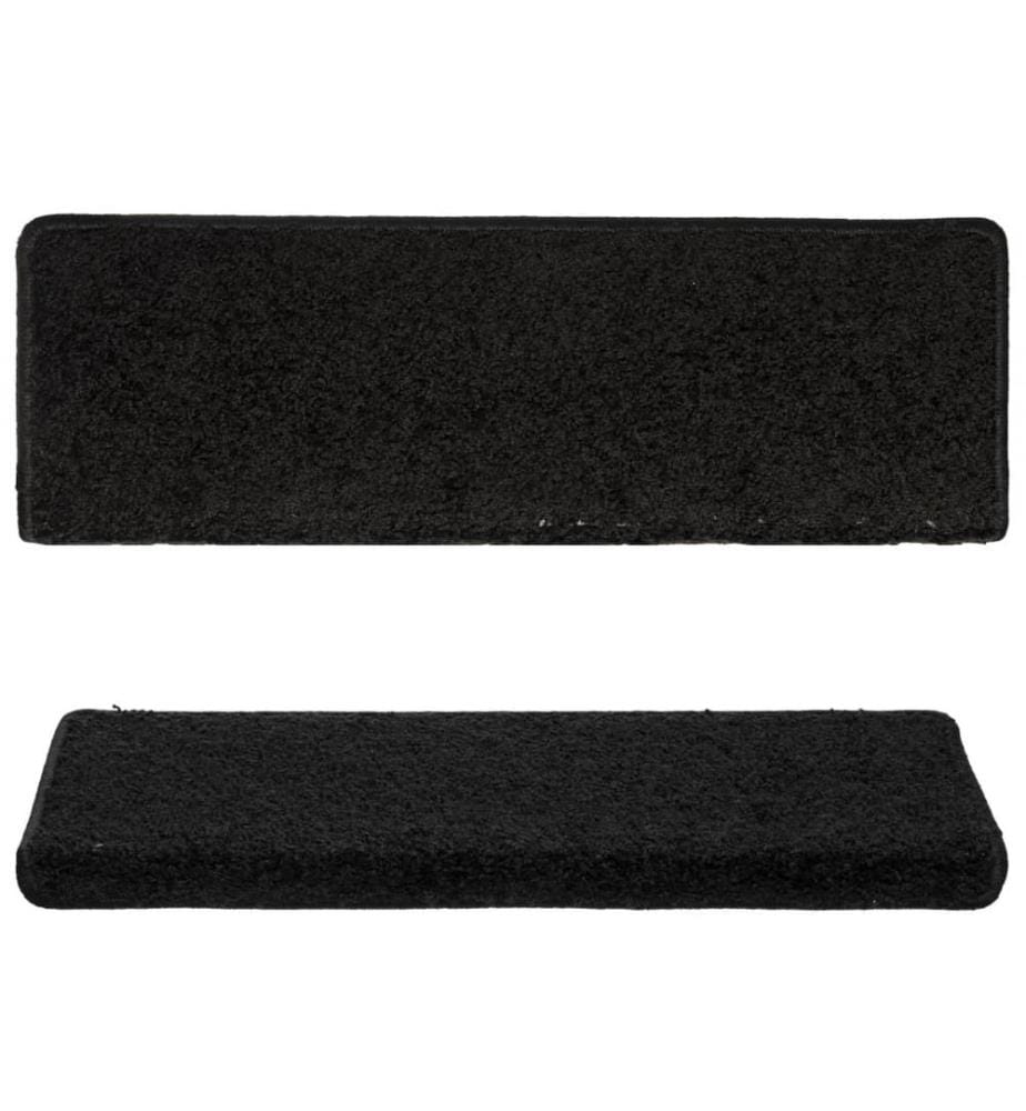 Stufenmatten 15 Stk. 65x21x4 cm Schwarz Rechteckiger Rand