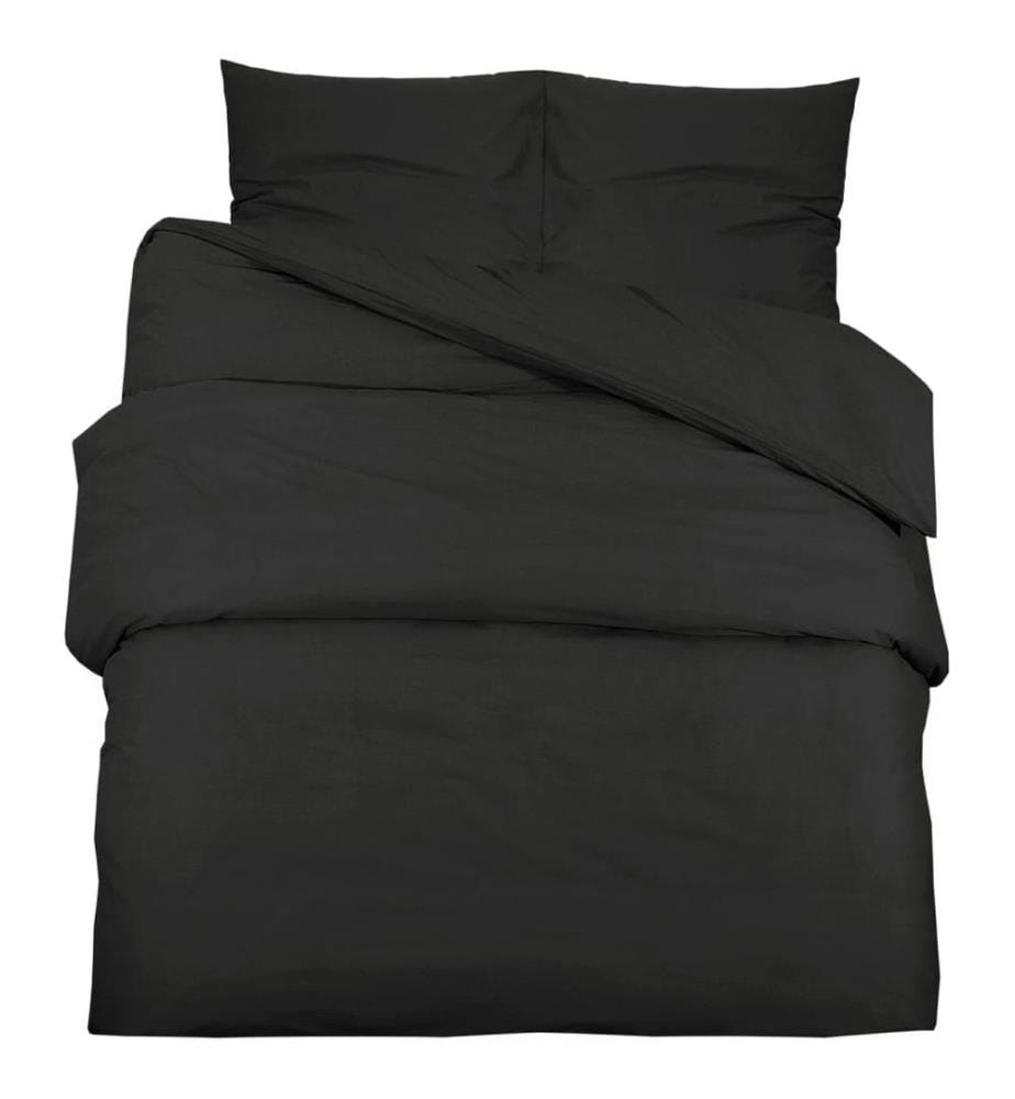 Bettwäsche-Set Schwarz 240x220 cm Baumwolle