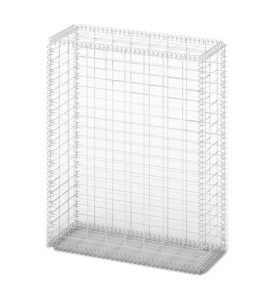 Panier de gabion avec couvercle Fil galvanisé 100 x 80 x 30 cm