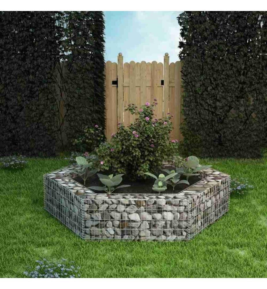 Sechseckiges Gabionen-Hochbeet 200x173x40 cm
