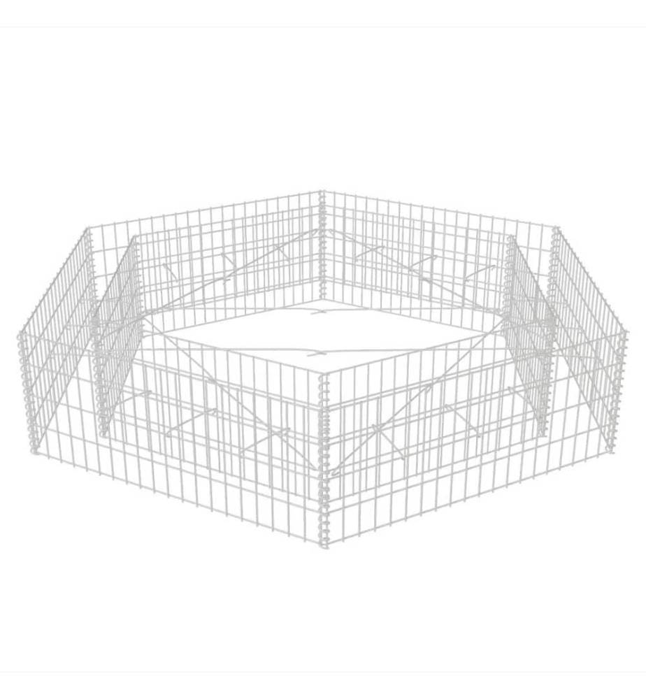 Sechseckiges Gabionen-Hochbeet 200x173x40 cm
