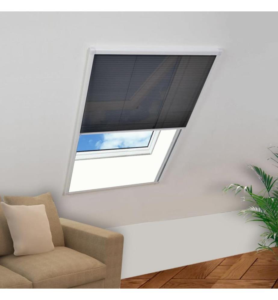 Moustiquaire plissée pour fenêtre Aluminium 60 x 80 cm