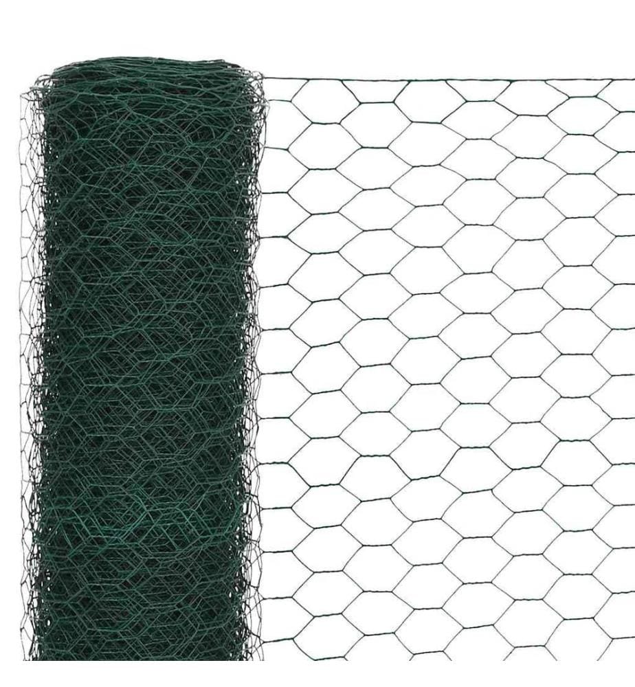 Grillage Acier avec revêtement en PVC 25x1,5 m Vert