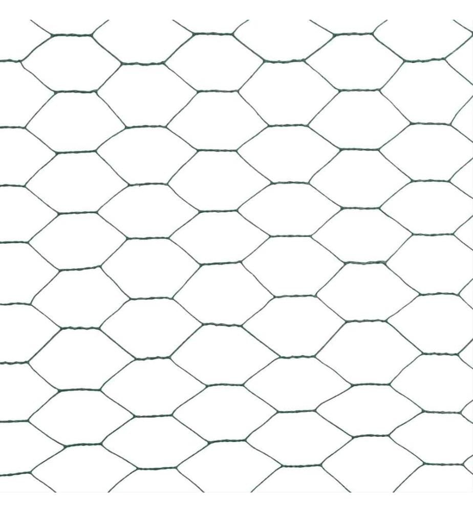 Grillage Acier avec revêtement en PVC 25x1,5 m Vert