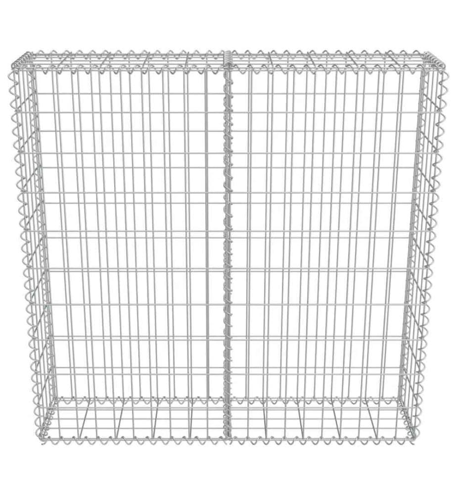 Mur à gabion avec couvercles Acier galvanisé 100x20x100 cm