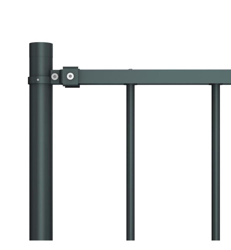 Panneau de clôture avec poteaux en acier thermolaqué 1,81 x 1,25 m Anthracite