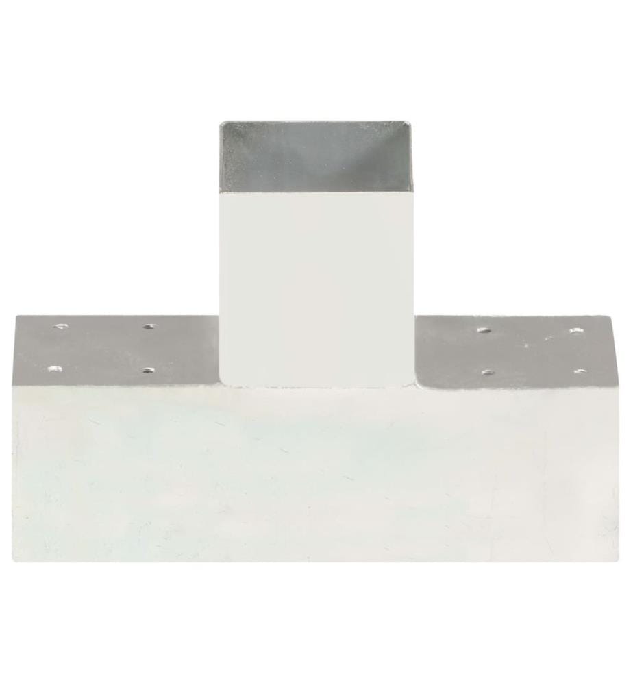 Connecteurs de poteau 4 pcs Forme en T Métal galvanisé 91x91 mm