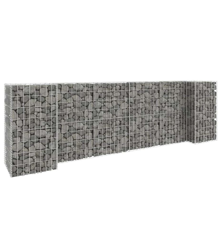 H-förmiger Gabionen-Pflanzkorb Stahldraht 260x40x80 cm