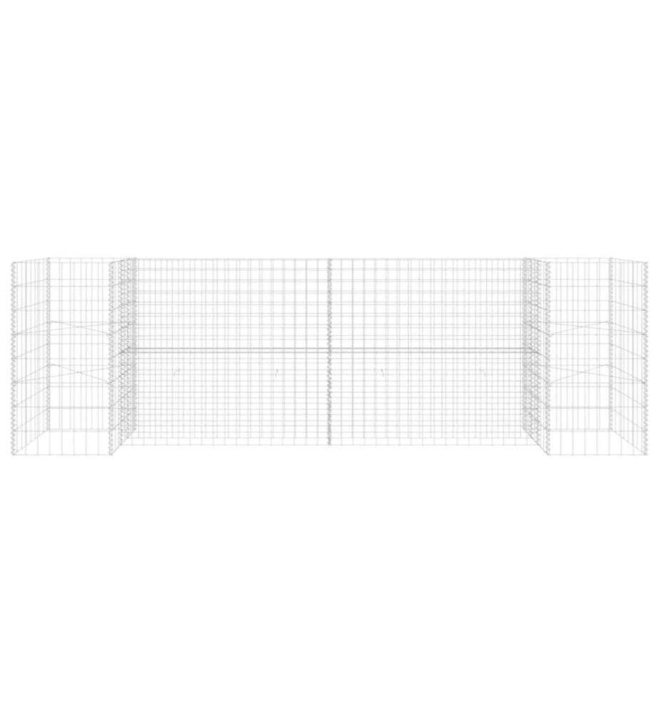 H-förmiger Gabionen-Pflanzkorb Stahldraht 260x40x80 cm