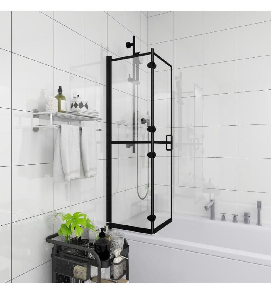 Faltbare Duschkabine ESG Schwarz 80x140 cm