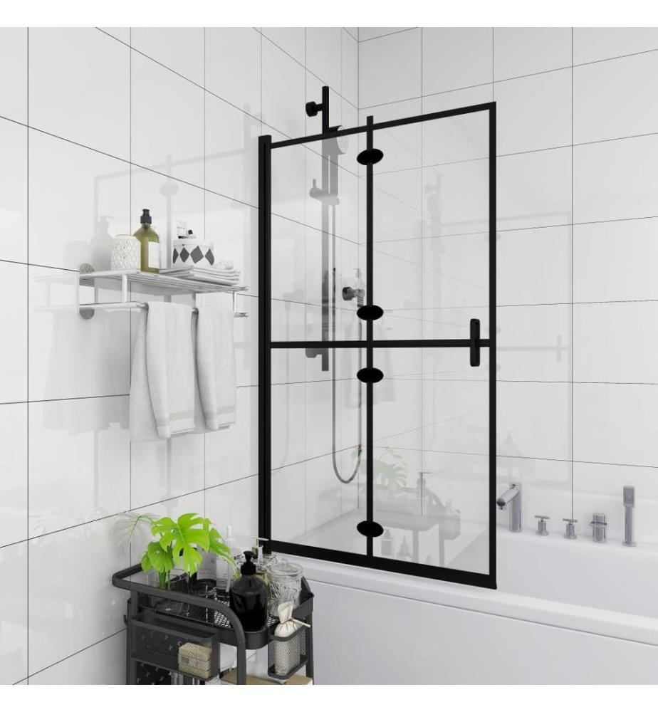 Faltbare Duschkabine ESG Schwarz 80x140 cm