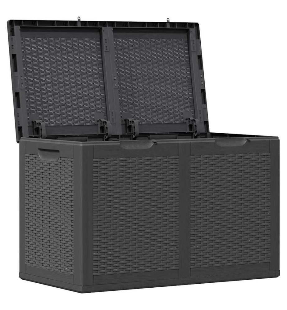 Garten-Aufbewahrungsbox 180 L Schwarz PP Rattan