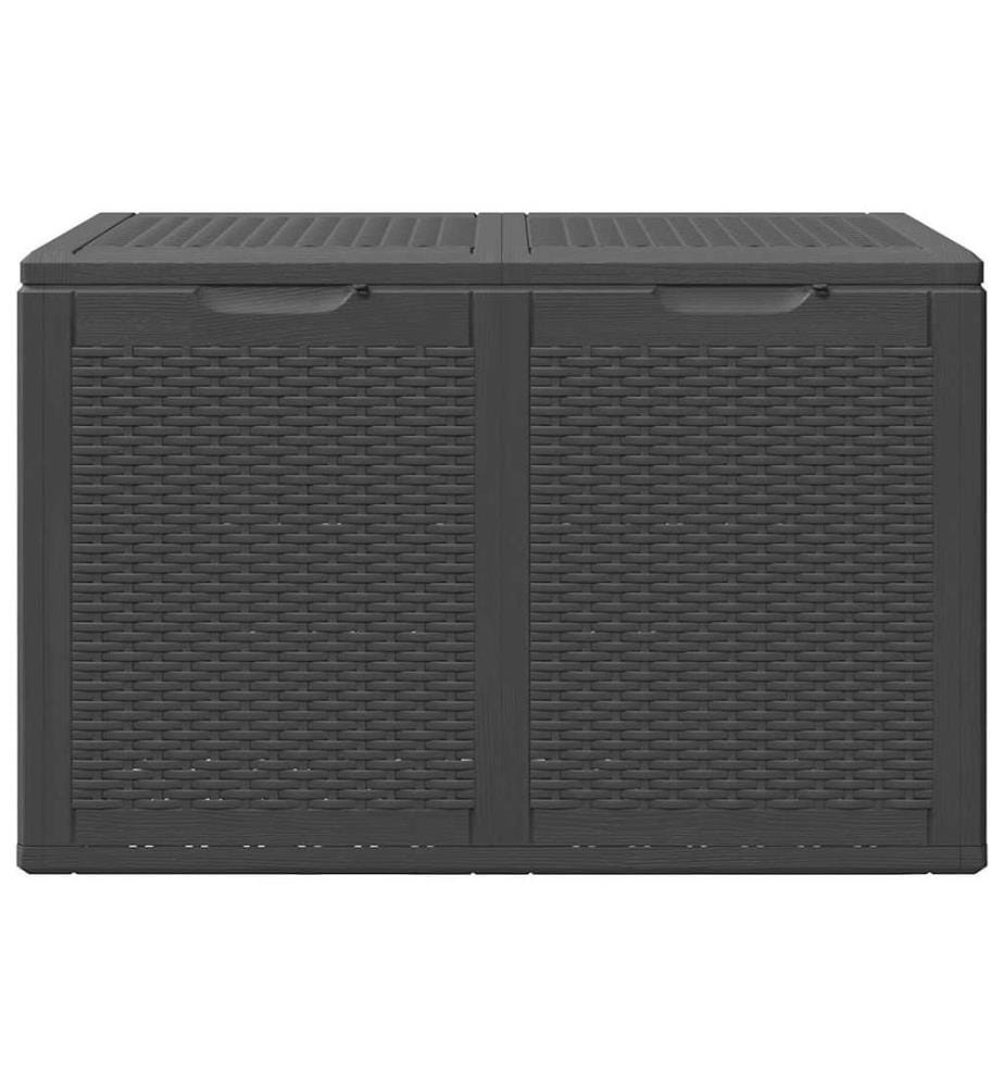Garten-Aufbewahrungsbox 180 L Schwarz PP Rattan