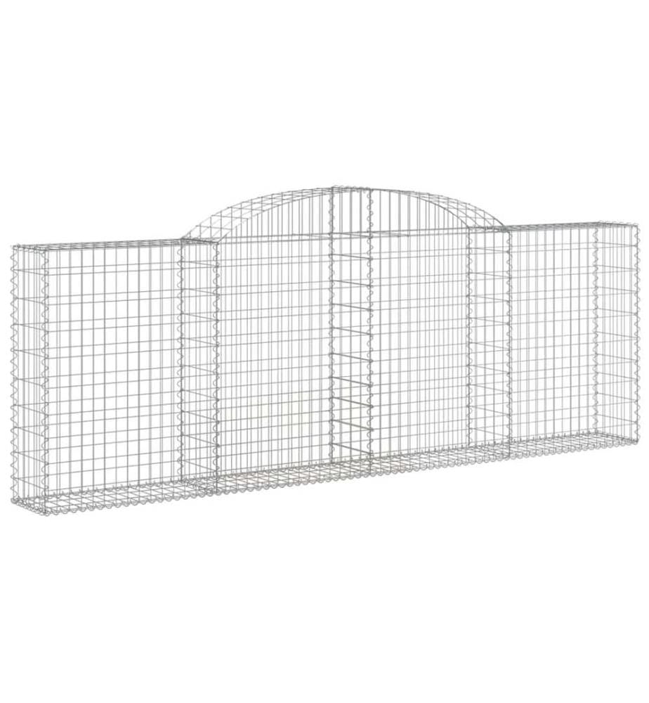 Gabione mit Hochbogen 300x30x100/120 cm Verzinktes Eisen