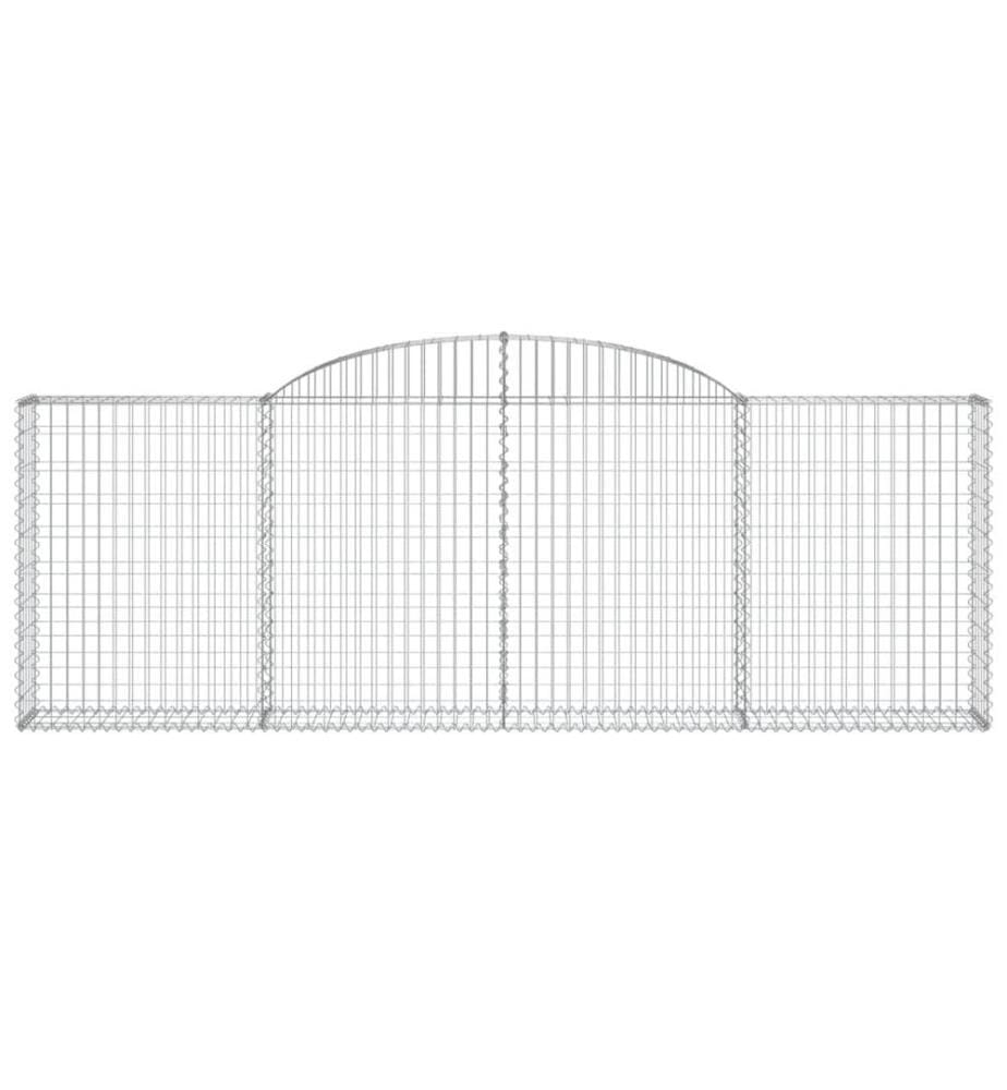 Gabione mit Hochbogen 300x30x100/120 cm Verzinktes Eisen