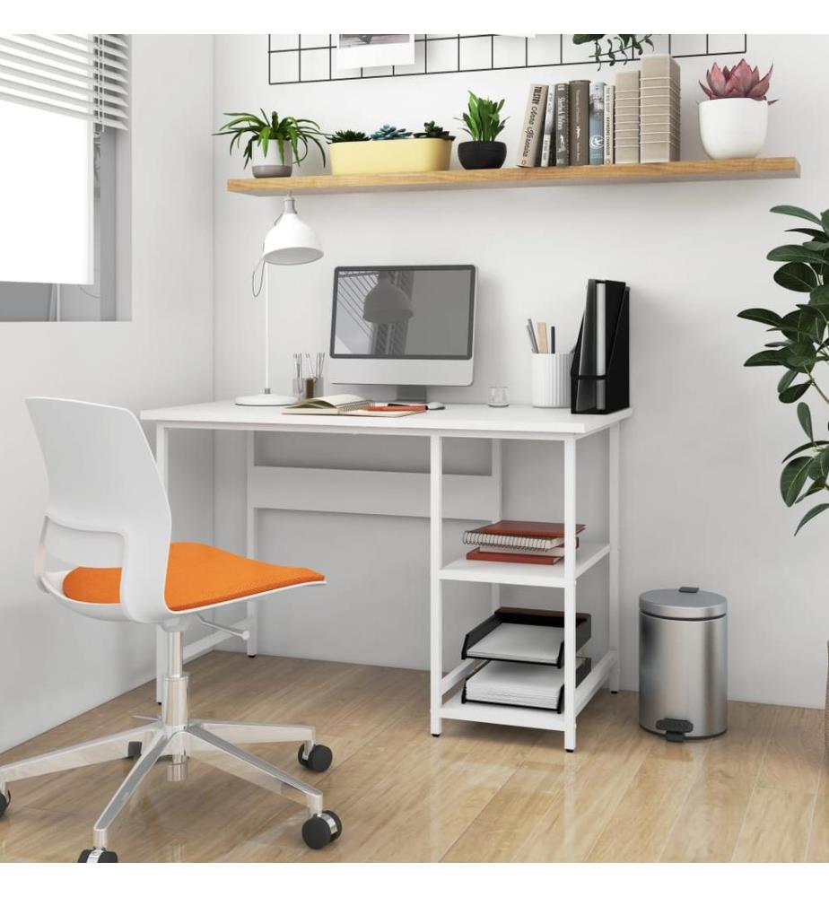 Computertisch Weiss 105x55x72 cm MDF und Metall