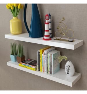 Wandregale 2 Stk. MDF Weiss