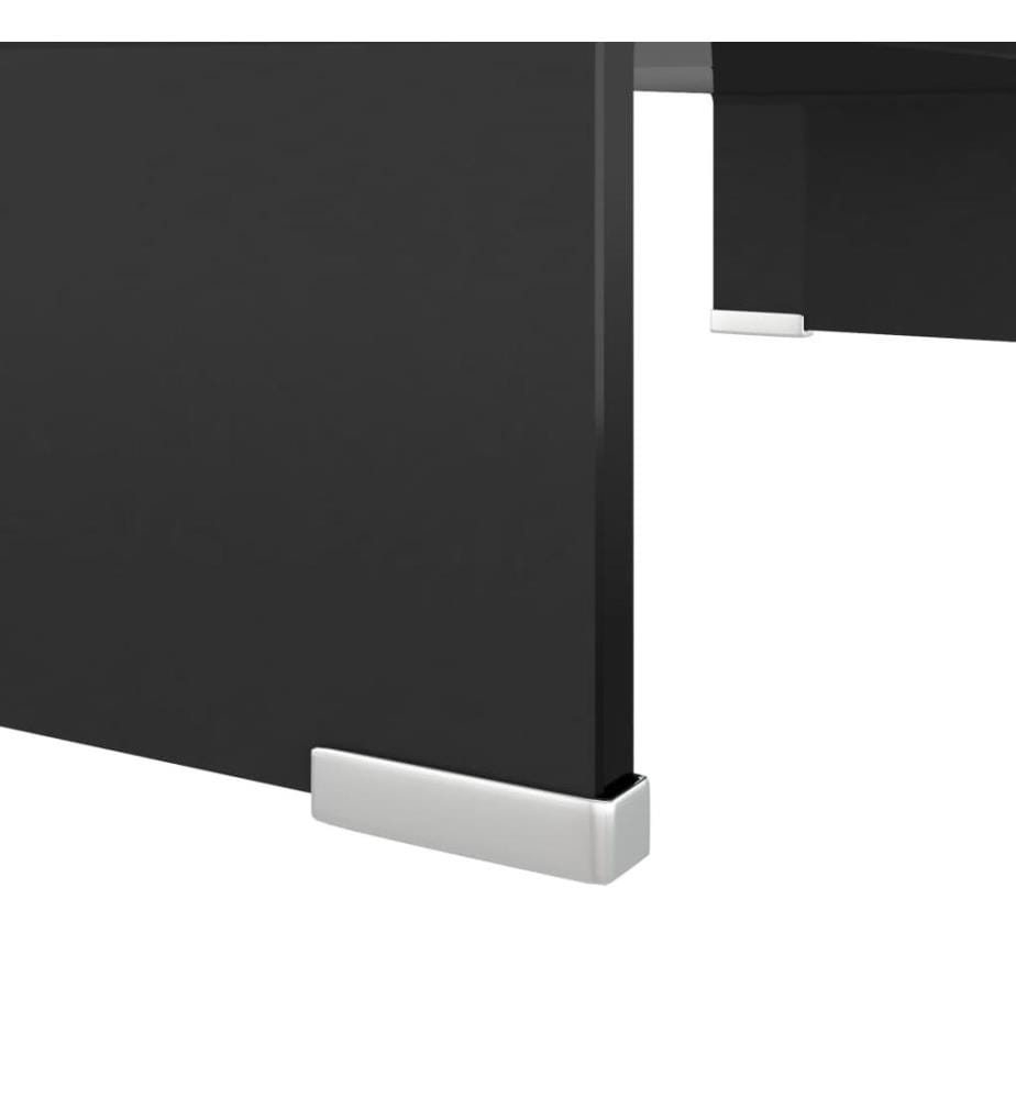 Meuble TV/support pour moniteur 60x25x11 cm verre noir