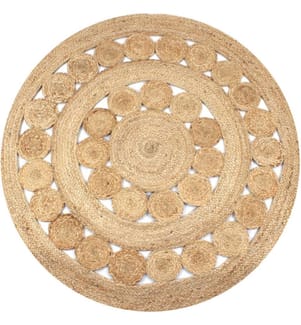 Tapis Jute design tressé 120 cm Rond