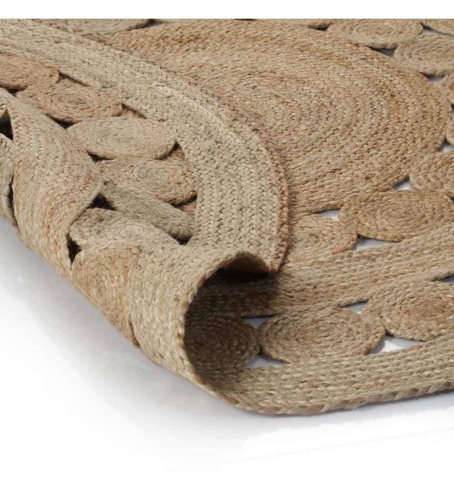 Tapis Jute design tressé 120 cm Rond