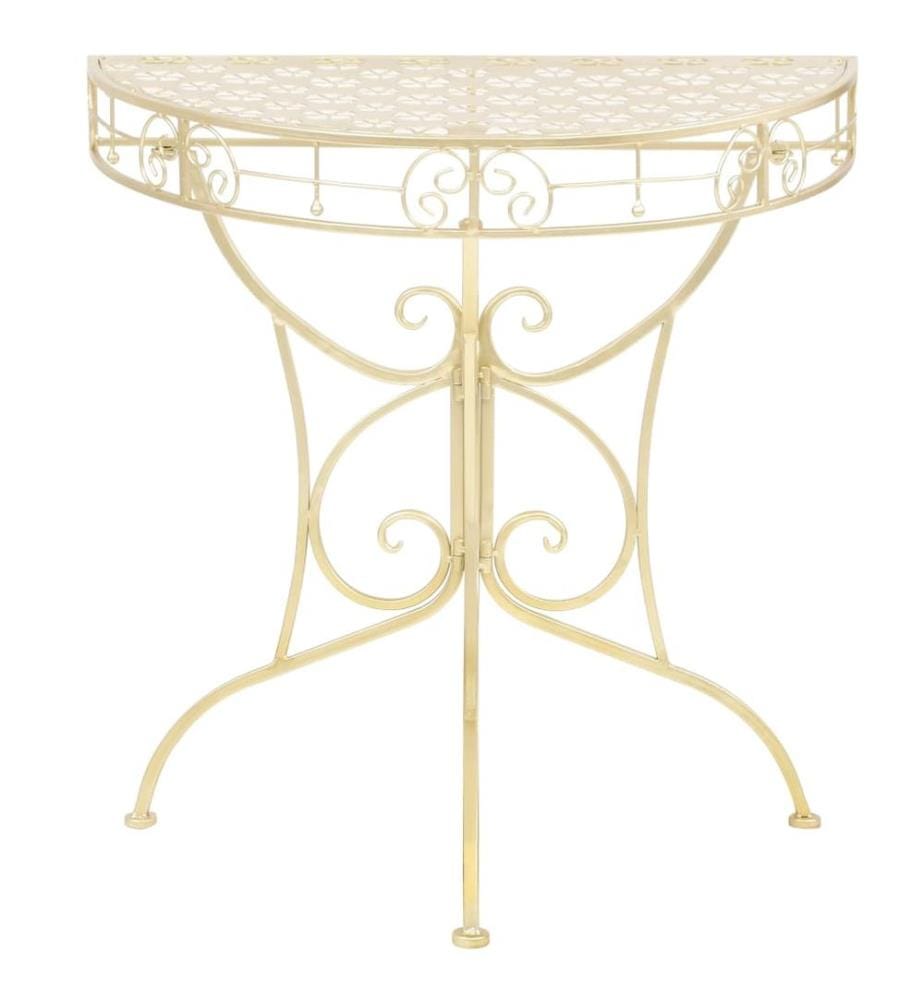 Beistelltisch Vintage-Stil Halbrund Metall 72 x 36 x 74 cm Gold