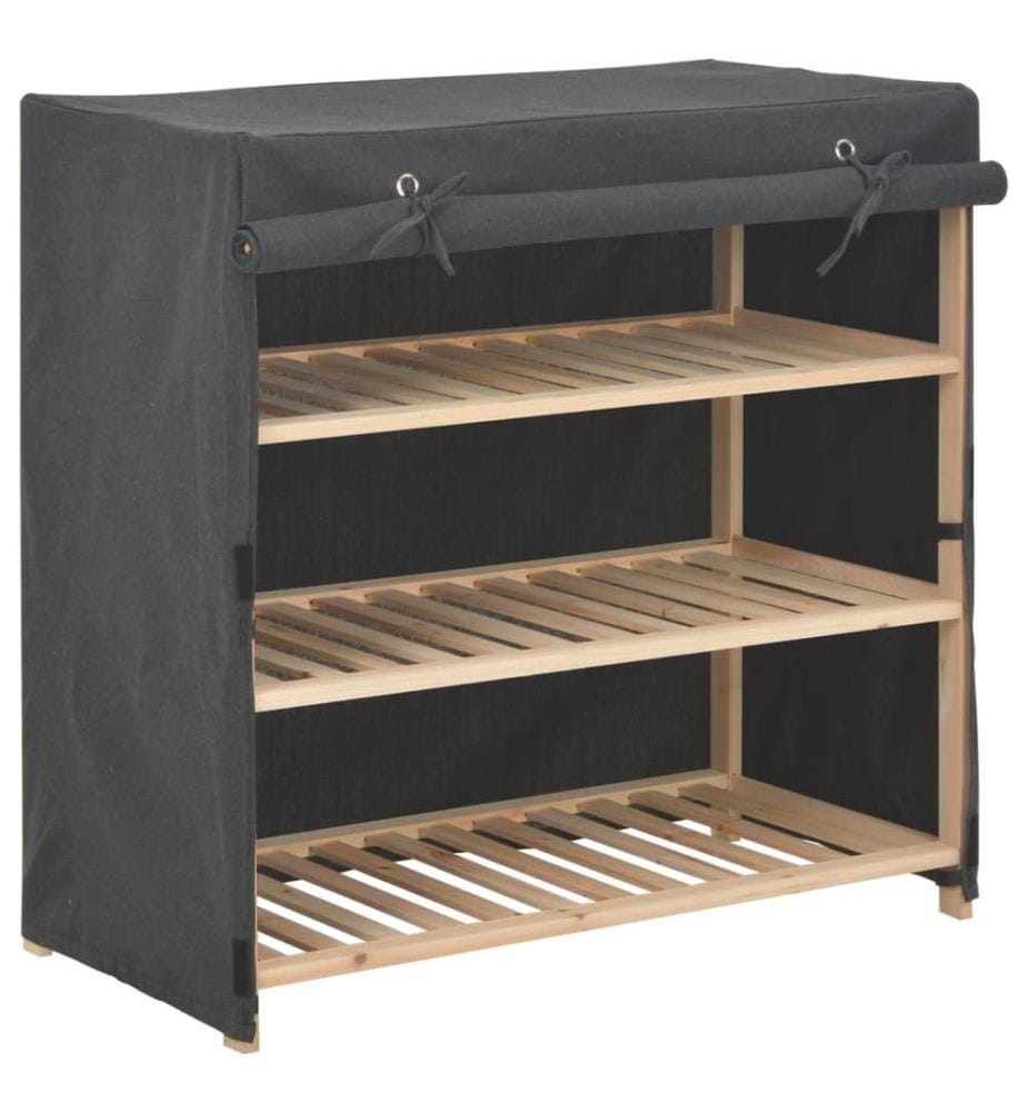 Schuhschrank mit Abdeckung Grau 79 x 40 x 80 cm Stoff