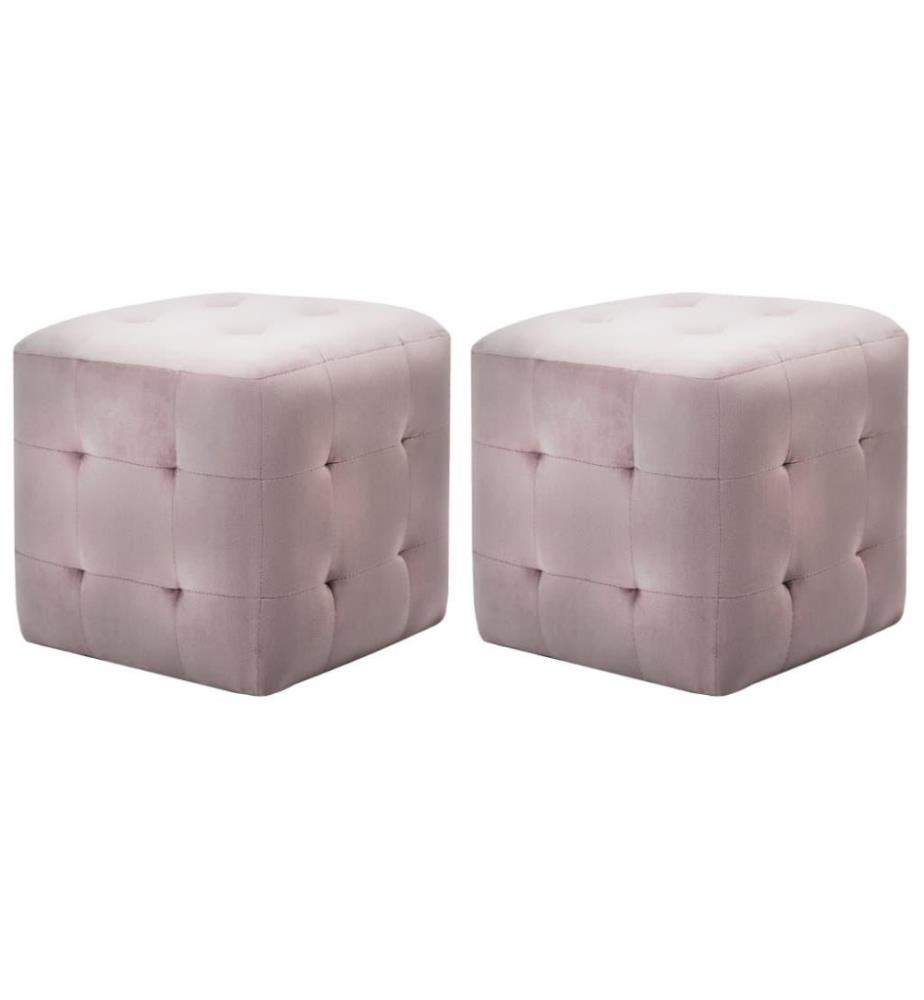 Nachttische 2 Stk. Rosa 30x30x30 cm Samtstoff
