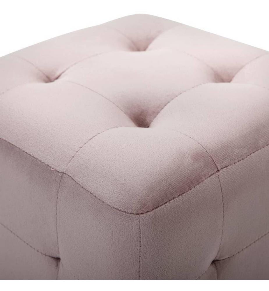 Nachttische 2 Stk. Rosa 30x30x30 cm Samtstoff
