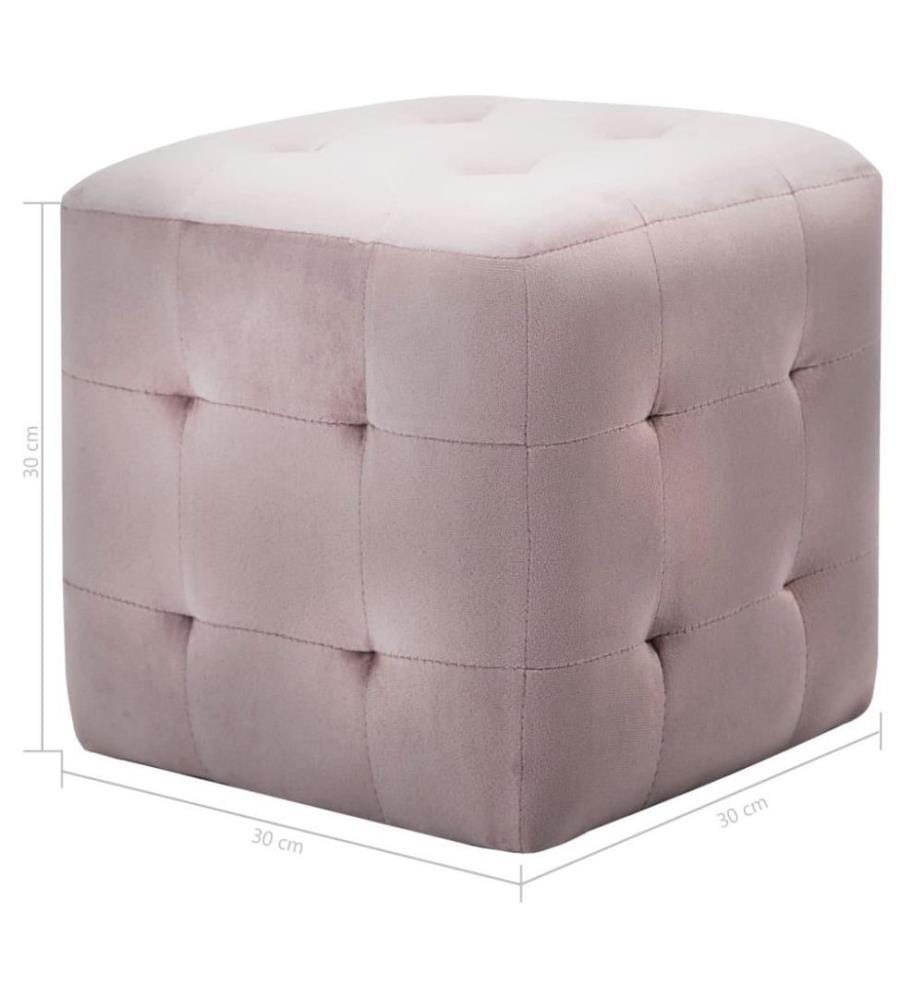 Nachttische 2 Stk. Rosa 30x30x30 cm Samtstoff