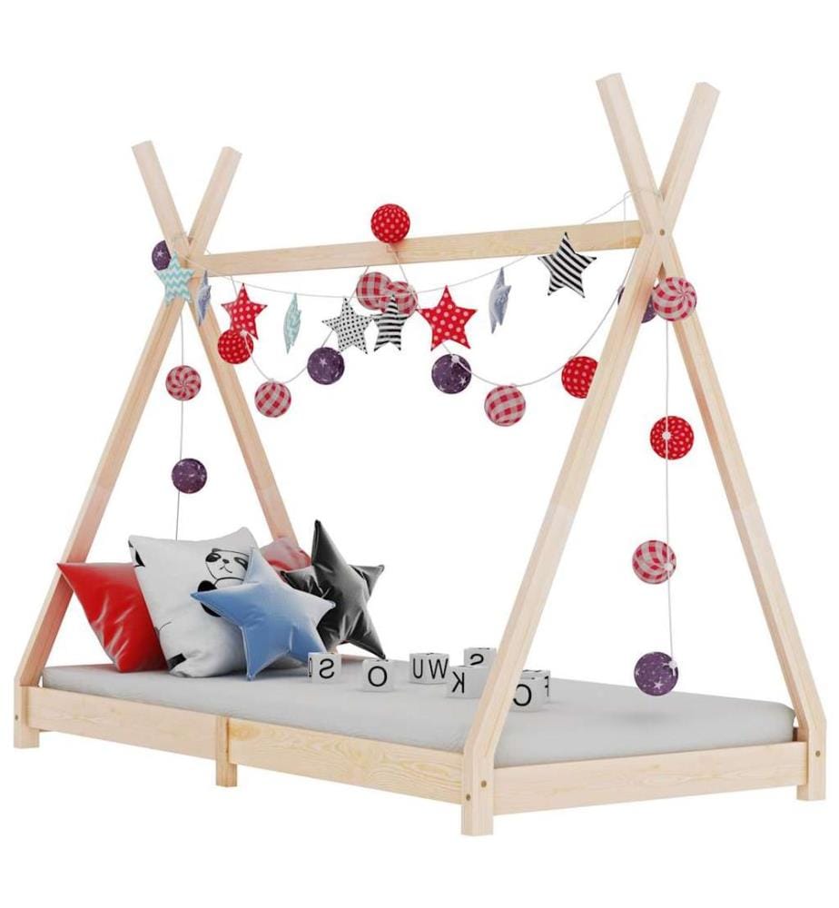 Cadre de lit d'enfant Bois de pin massif 70x140 cm