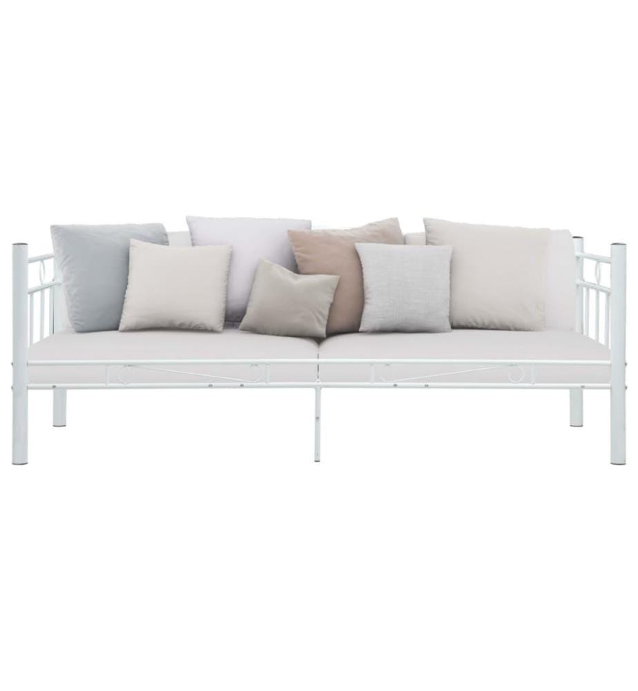 Tagesbett-Rahmen Weiss Metall 90×200 cm