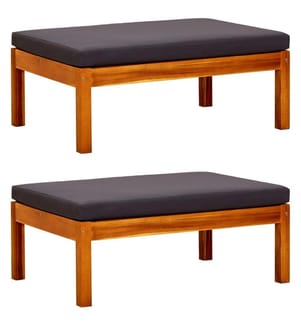 Repose-pieds de jardin lot de 2 Bois d'acacia massif