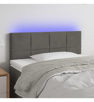 Tête de lit à LED Gris foncé 100x5x78/88 cm Velours