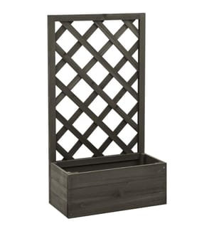 Garten-Spalier mit Blumenkasten Grau 50x25x90 cm Tannenholz