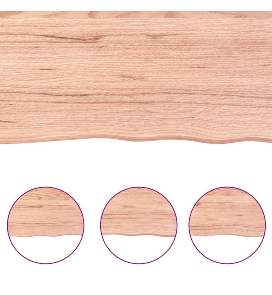 Tischplatte Hellbraun 80x40x(2-4) cm Massivholz Eiche Behandelt