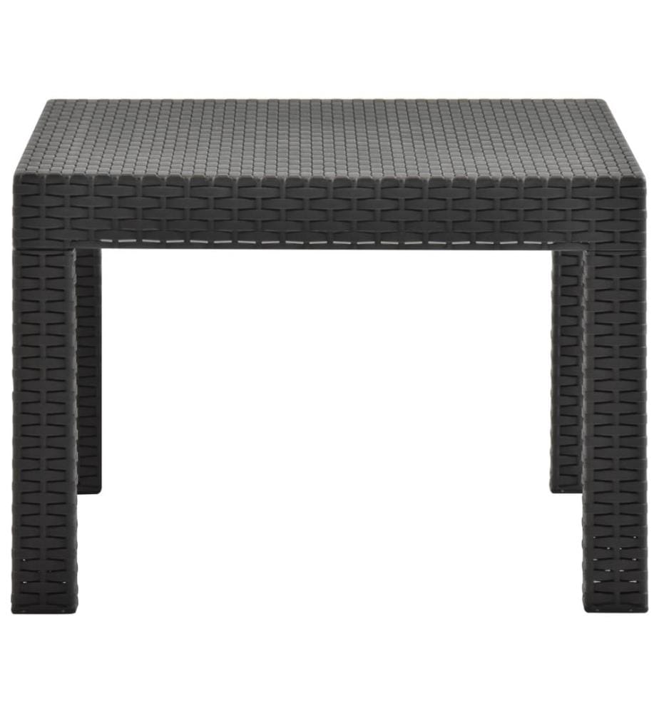 Table de jardin Anthracite 58x58x41 cm PP Rotin