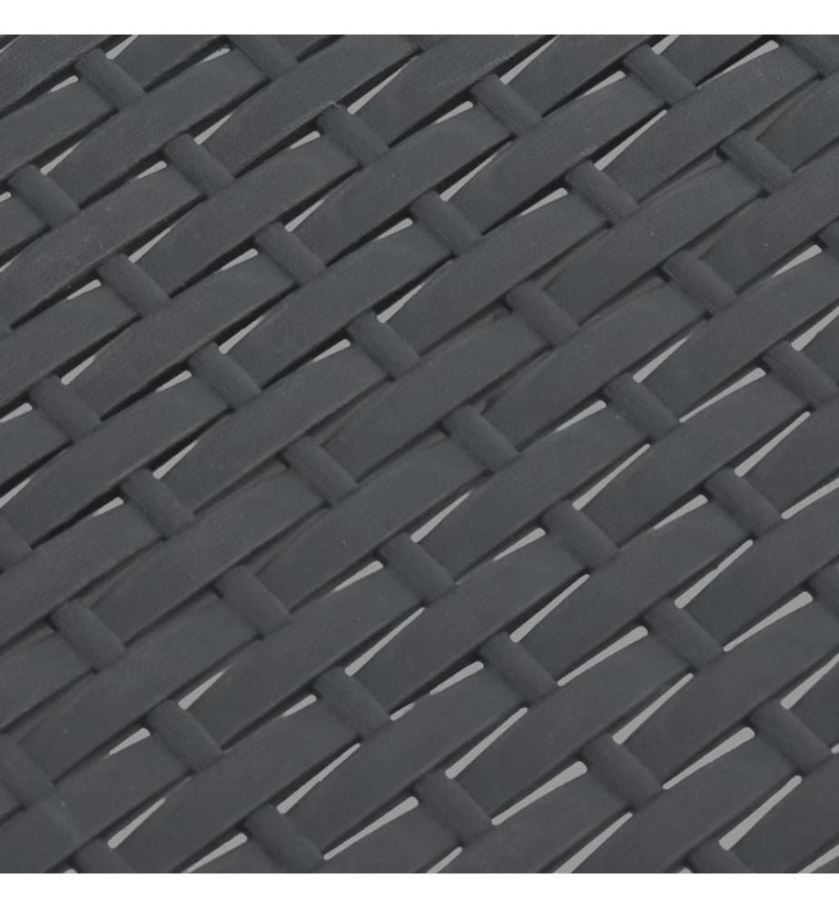 Table de jardin Anthracite 58x58x41 cm PP Rotin