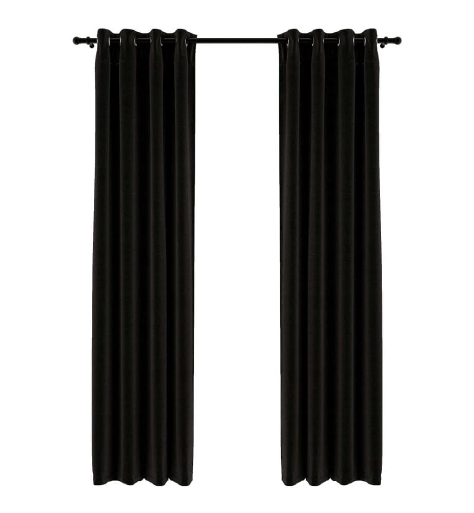 Rideaux occultants Aspect de lin 2 pcs Anthracite 140x225 cm